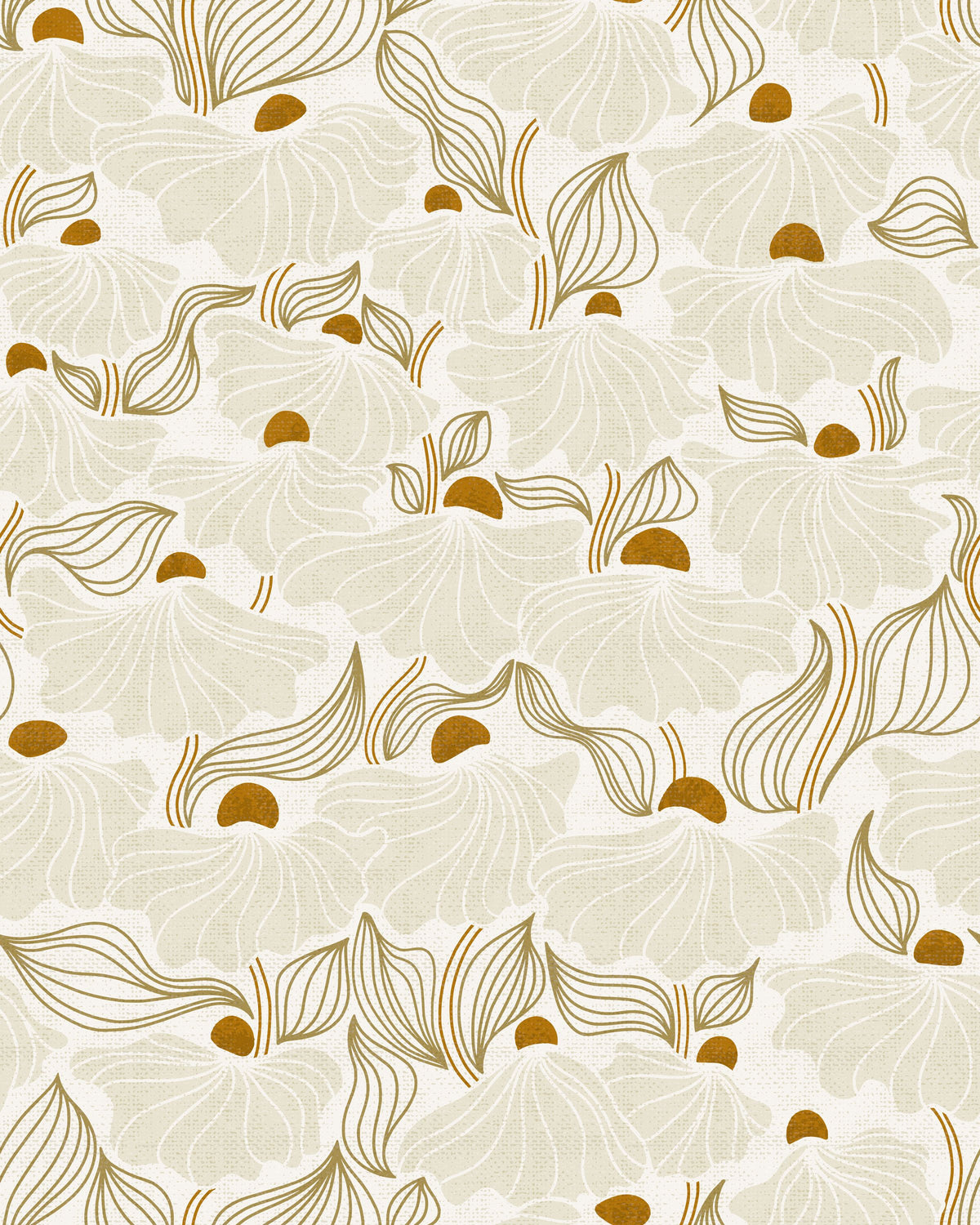 Natural Flow Meadow, Ivory Mural Wallpaper - pure wallpaper artwork