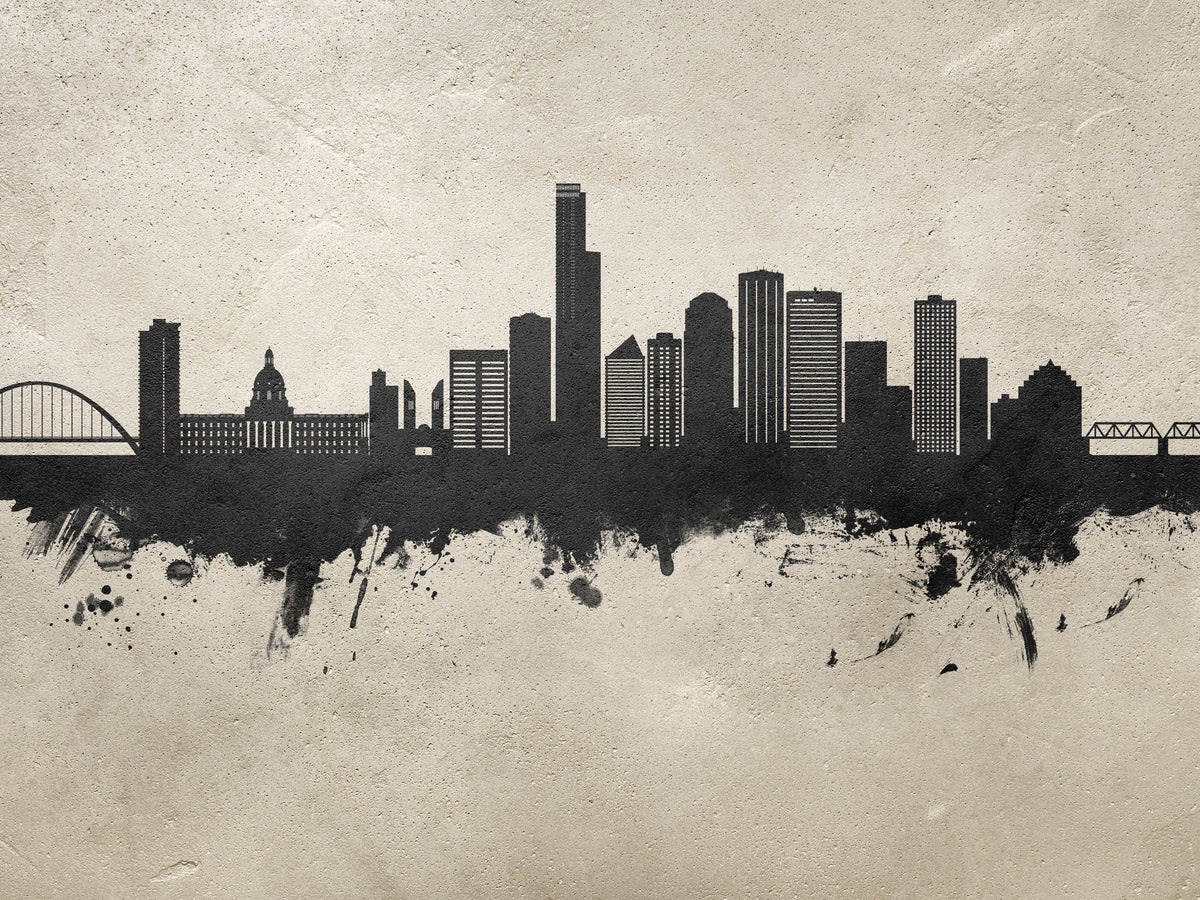 Edmonton Canada Skyline Concrete Mural Wallpaper - pure wallpaper artwork