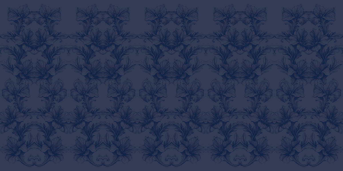 Flower Bridges Blue Mural Wallpaper - pure wallpaper artwork