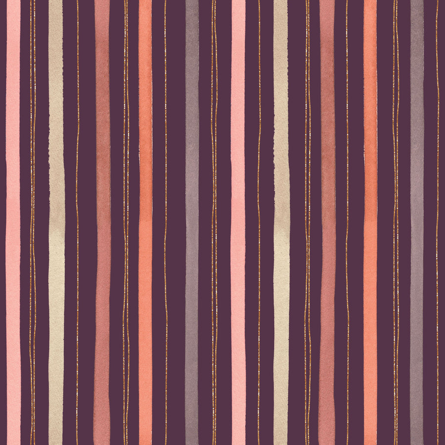 Bloom Lines Purple Mural Wallpaper