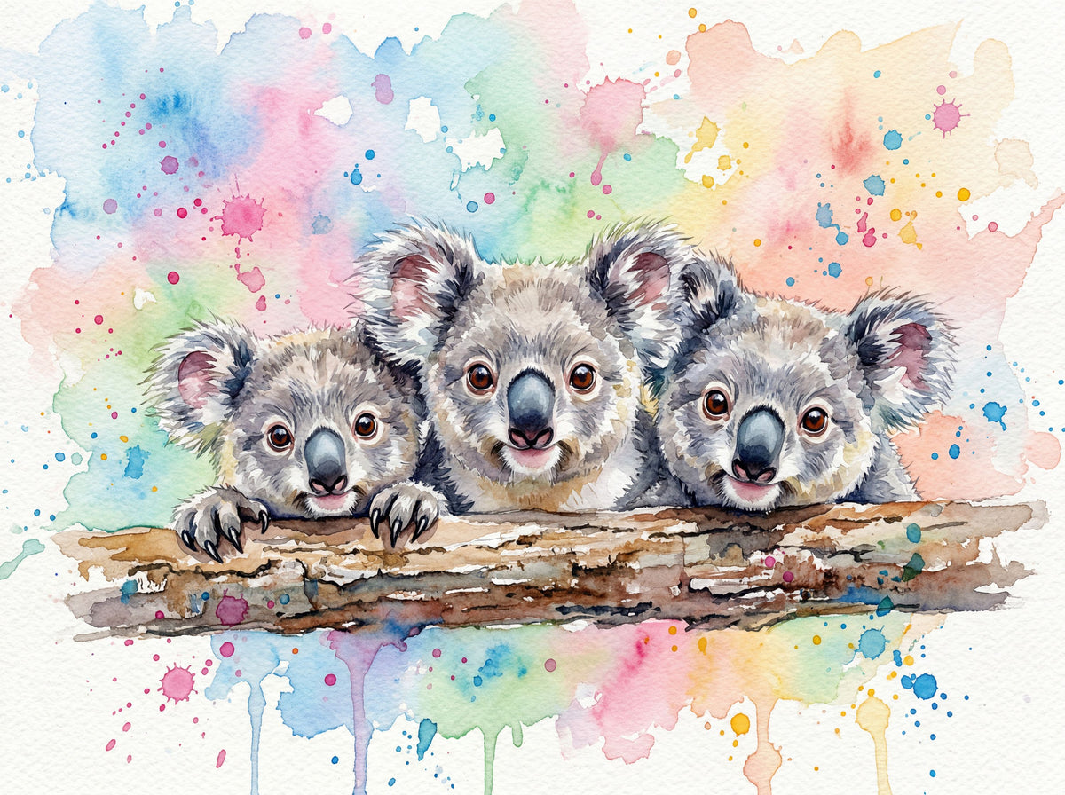 Koalas - Cute Baby Animals Series Mural Wallpaper - pure wallpaper artwork
