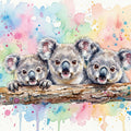 Koalas - Cute Baby Animals Series Mural Wallpaper - pure wallpaper artwork