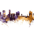 Port Elizabeth South Africa Skyline Purple & Gold Mural Wallpaper - pure wallpaper artwork