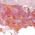 US Map Detailed - Tatiana Mural Wallpaper - pure wallpaper artwork