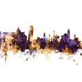Pisa Italy Skyline Purple & Gold Mural Wallpaper - pure wallpaper artwork