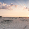 Stilt House Sunrise Mural Wallpaper - pure wallpaper artwork