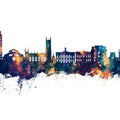 Oldham England Skyline Blue & Bronze Mural Wallpaper - pure wallpaper artwork