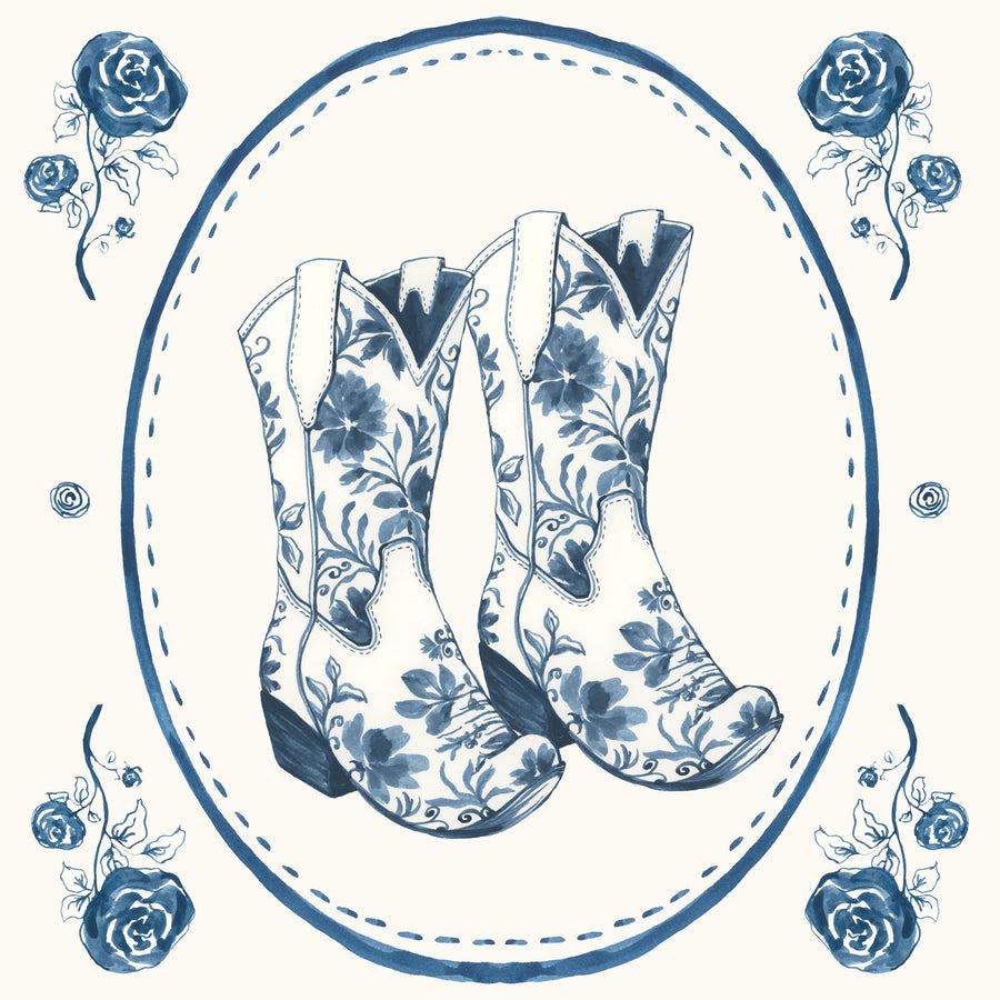 Chinoiserie Cowgirl I Mural Wallpaper