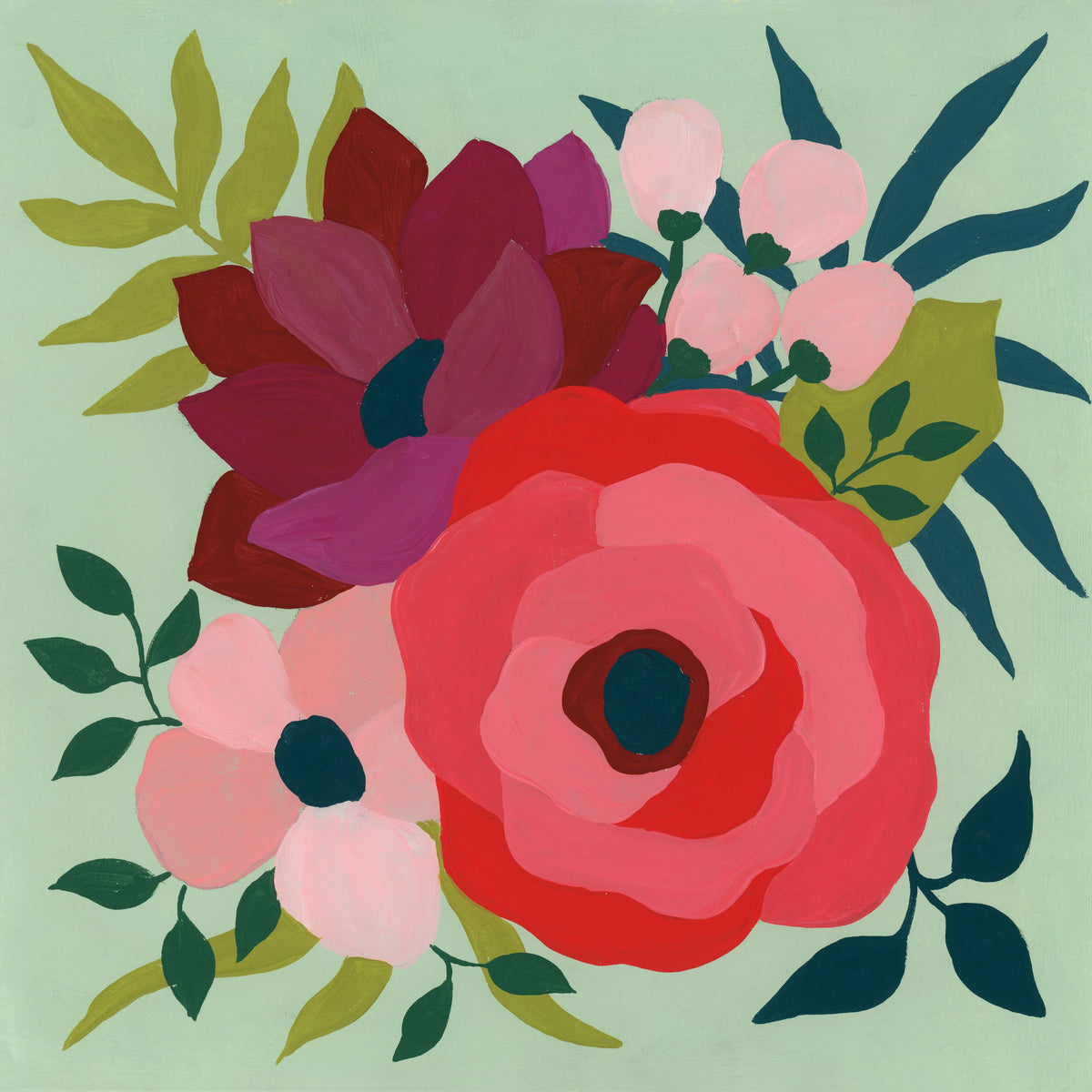 Pretty Florals IV Mural Wallpaper - pure wallpaper artwork