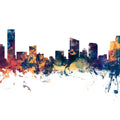 Grand Rapids Michigan Skyline Blue & Bronze Mural Wallpaper - pure wallpaper artwork