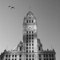Chicago River Walk BW Mural Wallpaper - pure wallpaper artwork