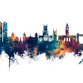 Kingston Upon Hull England Skyline Blue & Bronze Mural Wallpaper - pure wallpaper artwork