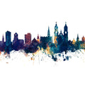 St Gallen Switzerland Skyline Blue & Bronze Mural Wallpaper - pure wallpaper artwork