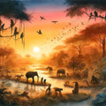 Twilight Serenity in the Jungle Abode Mural Wallpaper - pure wallpaper artwork