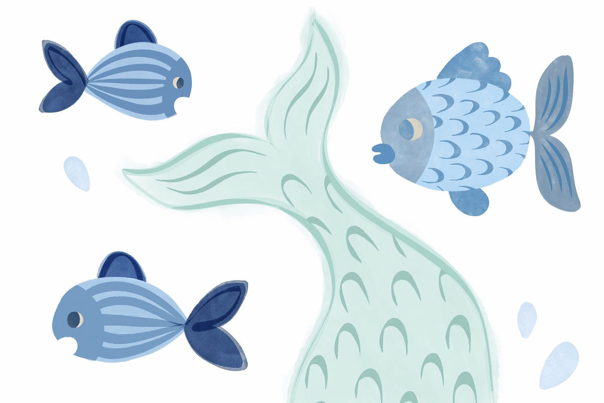 Ocean Magic Swim Mural Wallpaper - pure wallpaper artwork