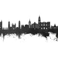 Málaga Spain Skyline Black & White Mural Wallpaper - pure wallpaper artwork