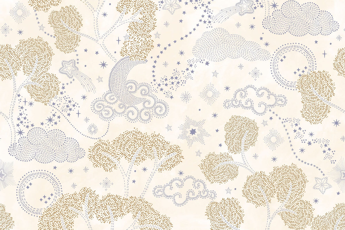 Moonlit Sky, Cream Mural Wallpaper - pure wallpaper artwork