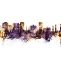 Virginia Beach Skyline Purple & Gold Mural Wallpaper - pure wallpaper artwork