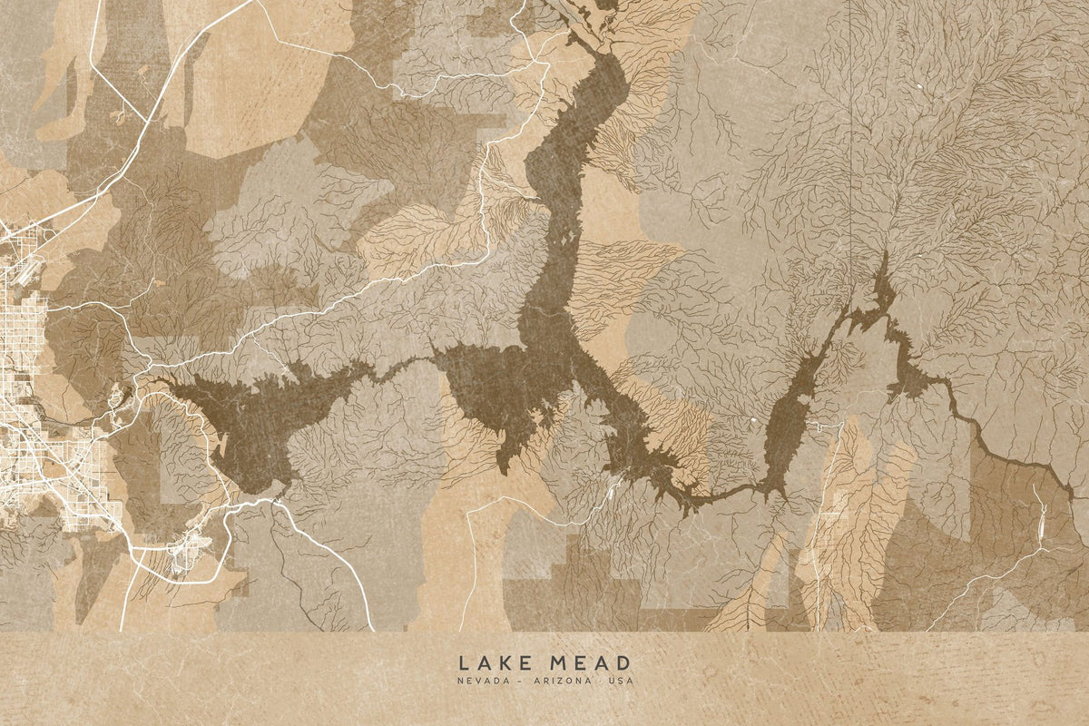 Lake Mead Ochre Mural Wallpaper - pure wallpaper artwork