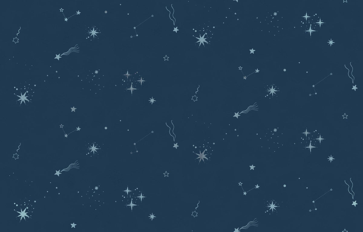 Stardust, Sky Blue on Space Mural Wallpaper - pure wallpaper artwork