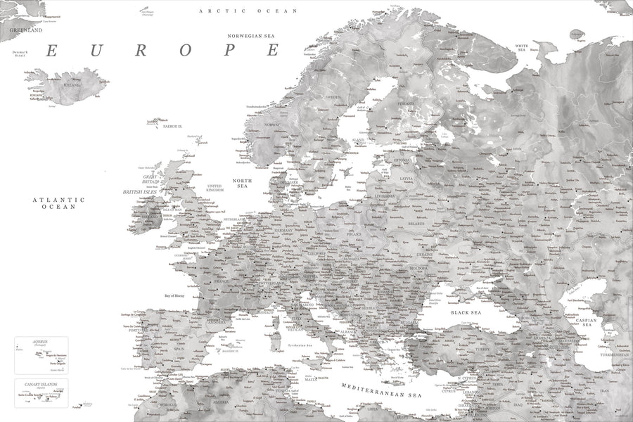 Europe Map Detailed - Jimmy Mural Wallpaper