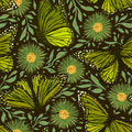 Papillion II, Avocado Green Mural Wallpaper - pure wallpaper artwork