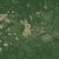 Rabbits Green Mural Wallpaper - pure wallpaper artwork