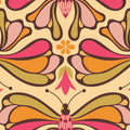 Retro Bold Butterflies, Orange Mural Wallpaper - pure wallpaper artwork