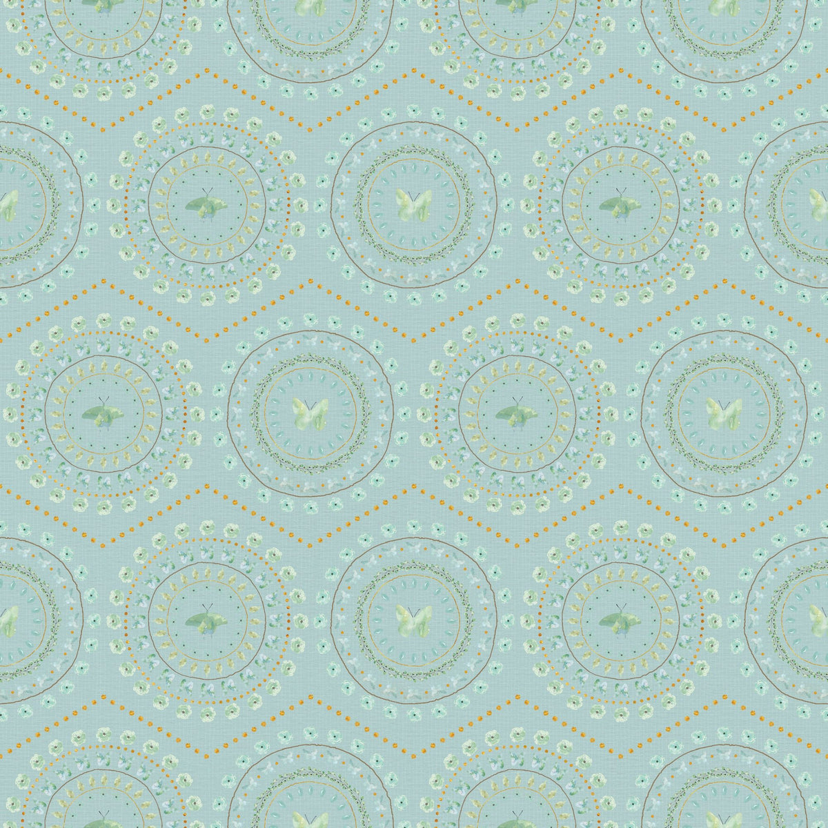 Flutterby Dreams Sky Blue Mural Wallpaper - pure wallpaper artwork