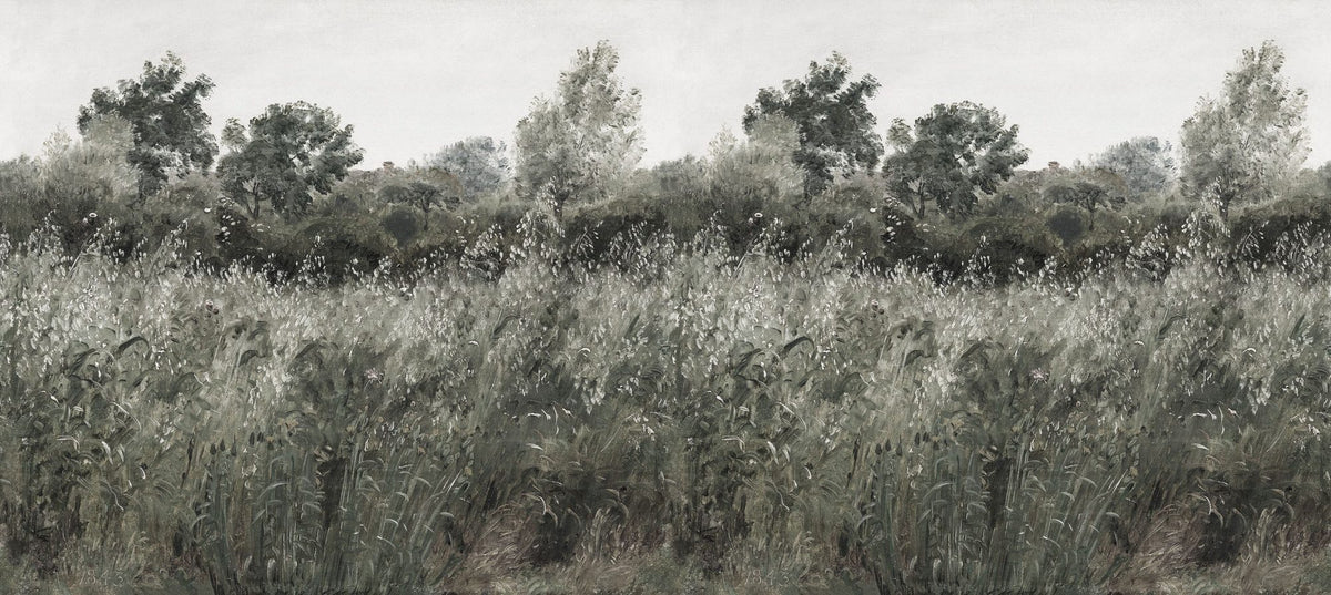 Meadow Whisper, Pine Green Mural Wallpaper - pure wallpaper artwork