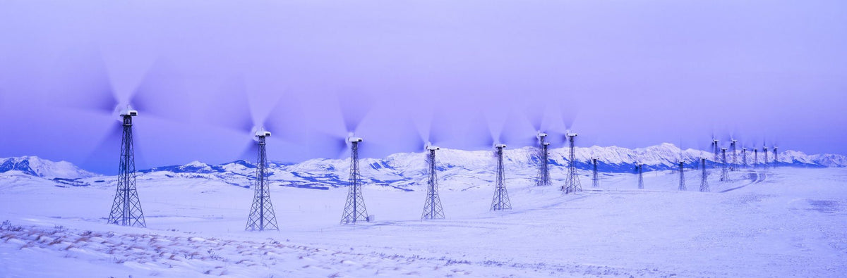 Wind Farm in Winter Mural Wallpaper - pure wallpaper artwork