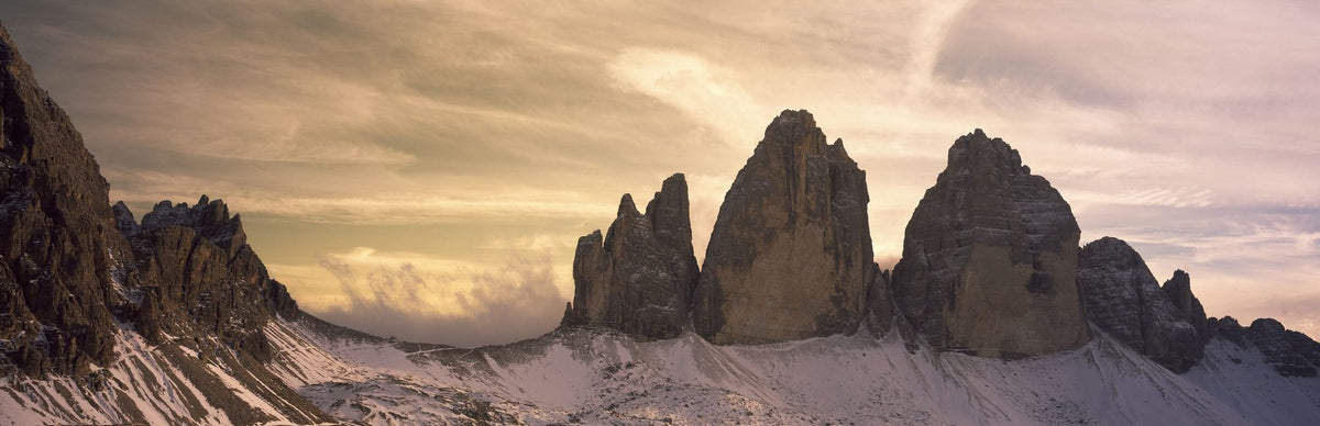 Golden Alpine Twilight Mural Wallpaper - pure wallpaper artwork