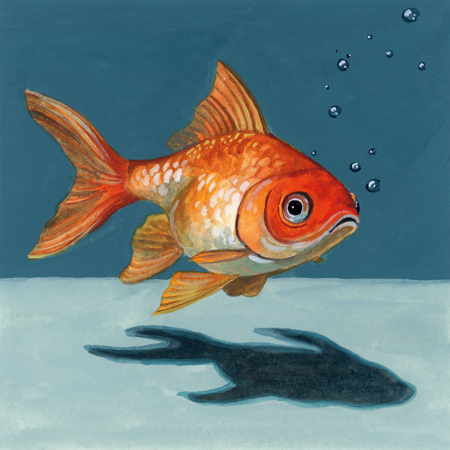 Goldfish Chillin Mural Wallpaper