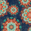Folk Floral VIII Dark Mural Wallpaper - pure wallpaper artwork
