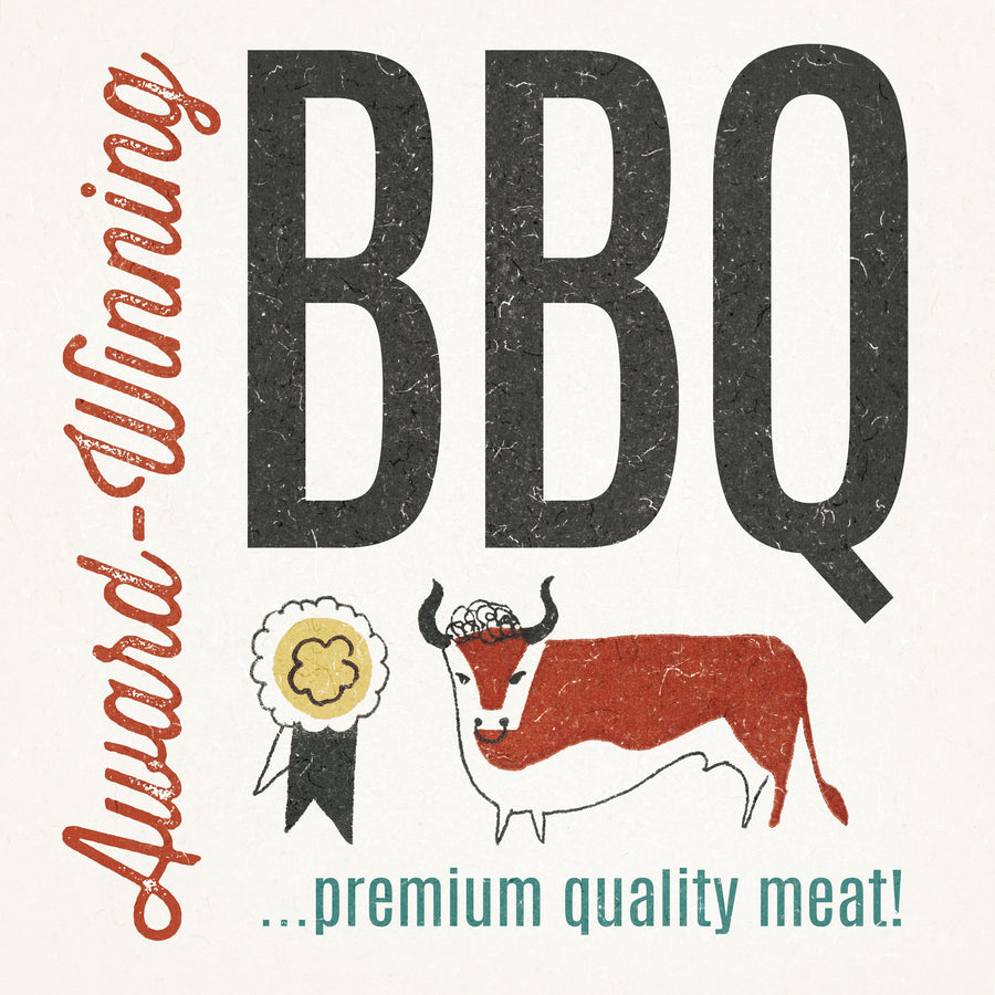 Retro Food Award Winning BBQ Mural Wallpaper