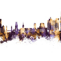 Duisburg Germany Skyline Purple & Gold Mural Wallpaper - pure wallpaper artwork