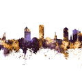 Tallahassee Florida Skyline Purple & Gold Mural Wallpaper - pure wallpaper artwork