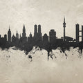 Munich Skyline Concrete Mural Wallpaper - pure wallpaper artwork