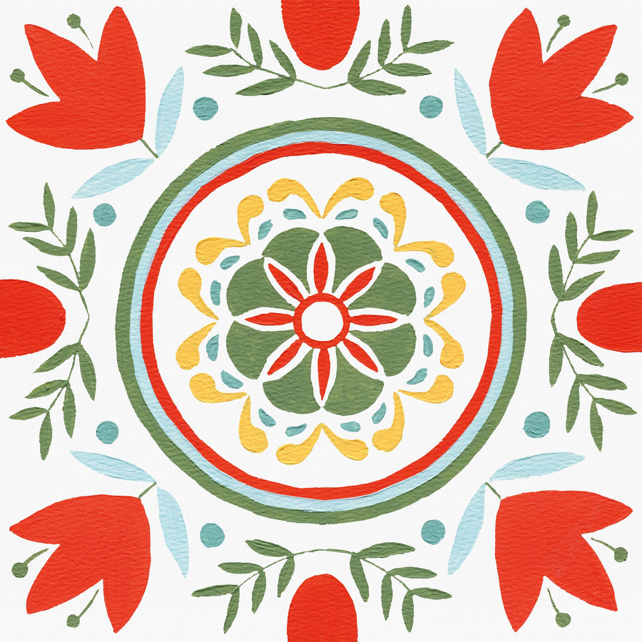Tex Mex Mandala Tile I Mural Wallpaper