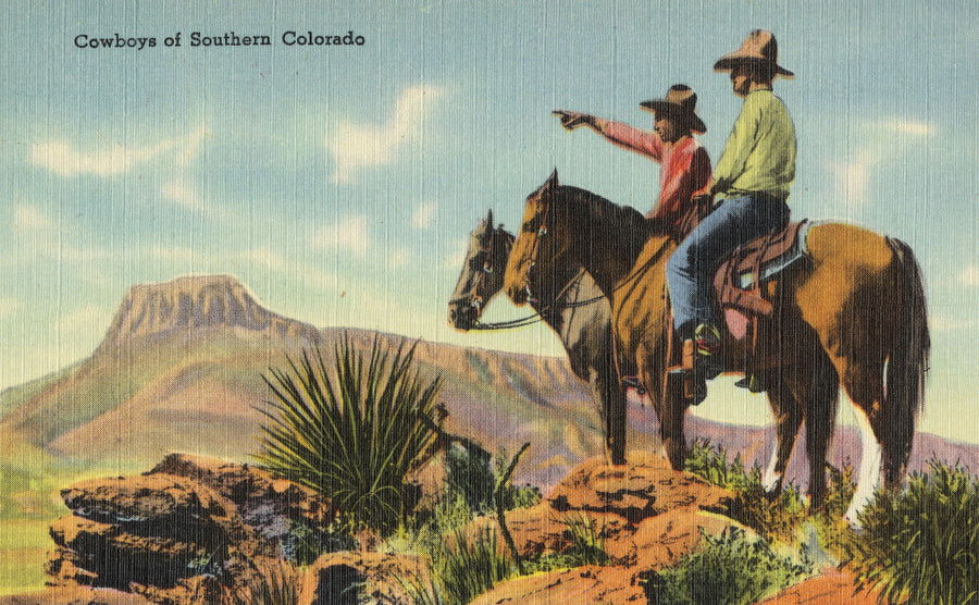 Greetings From Colorado Cowboys Mural Wallpaper