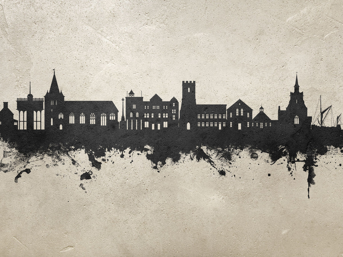 Maldon England Skyline Concrete Mural Wallpaper - pure wallpaper artwork
