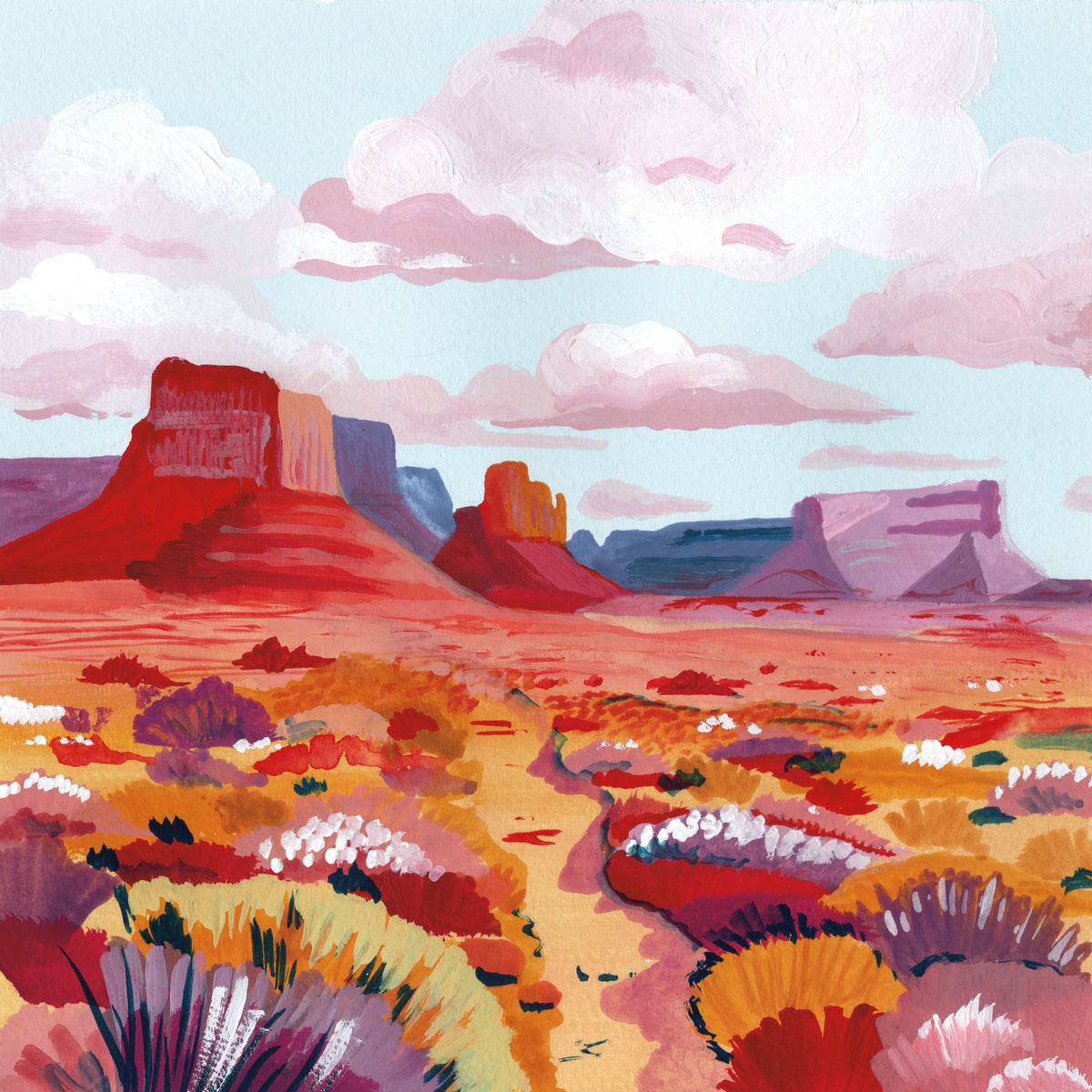 Desert in Bloom Mural Wallpaper - pure wallpaper artwork