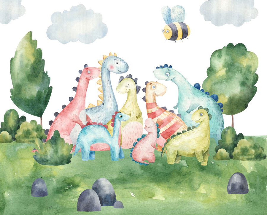 Dinosaur Family Mural Wallpaper