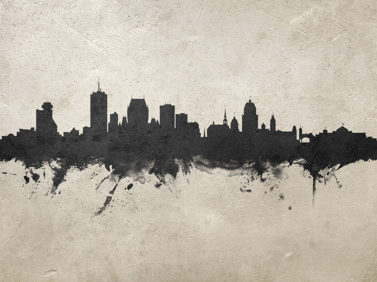 Quebec Canada Skyline Concrete Mural Wallpaper - pure wallpaper artwork