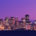 Pink Gradient Twilight Metropolis Mural Wallpaper - pure wallpaper artwork