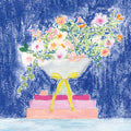 Flower Vases and Books Square Mural Wallpaper - pure wallpaper artwork