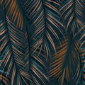 Swaying Palm Leaves, Teal Mural Wallpaper - pure wallpaper artwork