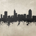 Raleigh North Carolina Skyline Concrete Mural Wallpaper - pure wallpaper artwork