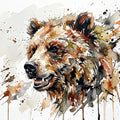 Grizzly Bear - Watercolor Predators Series Mural Wallpaper - pure wallpaper artwork