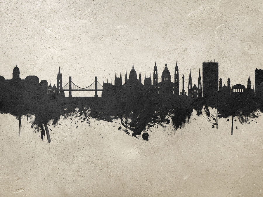 Budapest Skyline Concrete Mural Wallpaper